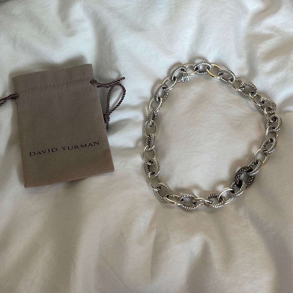Extra Large Oval Choker Necklace with Blackened Diamonds